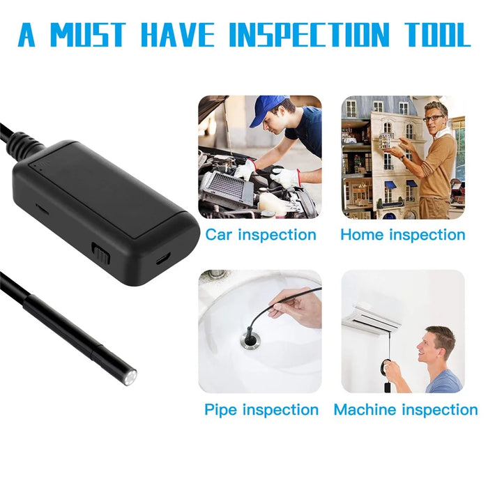 F220 5.5mm Industrial Endoscope WiFi Borescope Inspection Camera with 5M Semi-Rigid Cable - 7