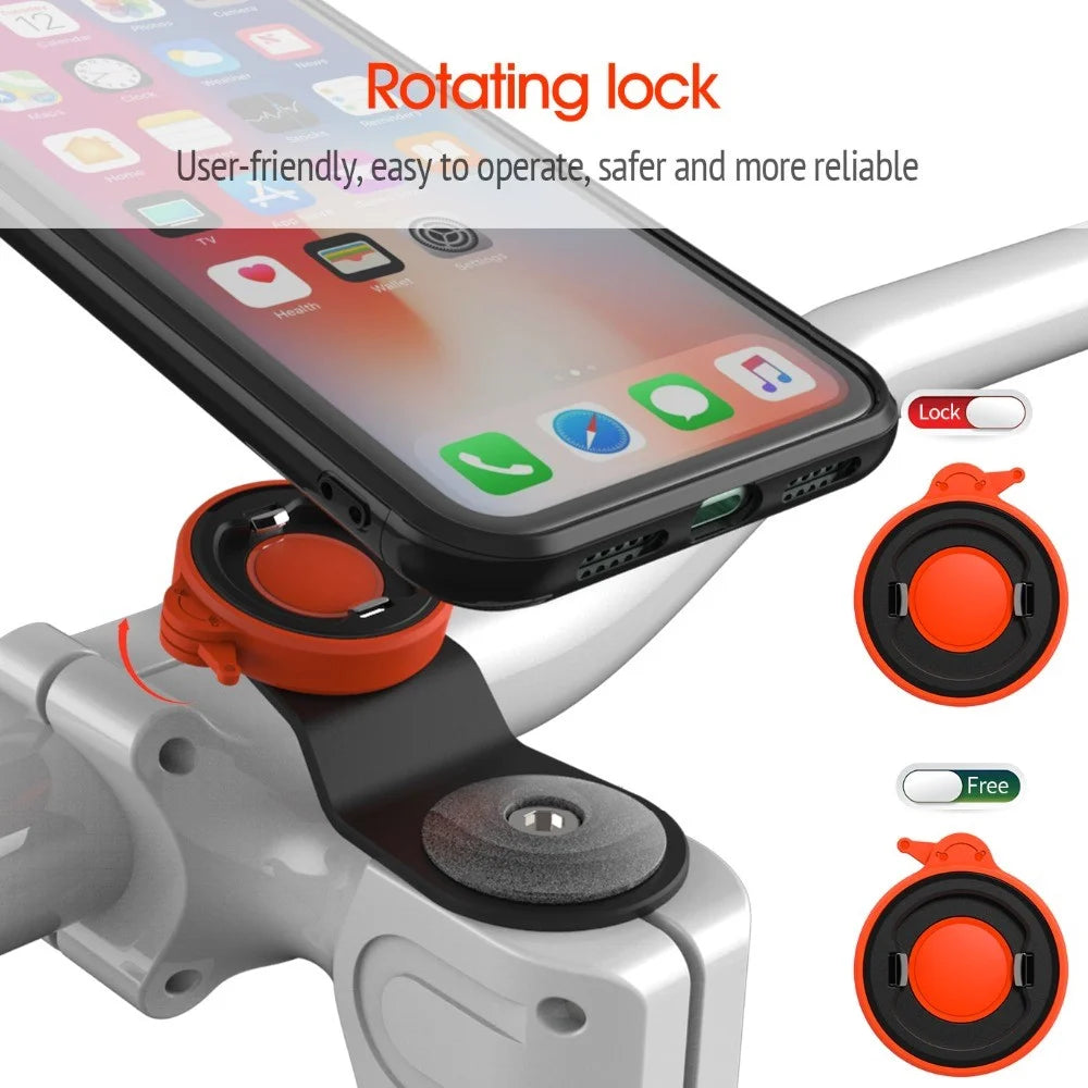 Mountain Bike Bicycle Handlebar Phone Bracket with Shockproof Phone Shell for iPhone 8/7 4.7 inch - 4