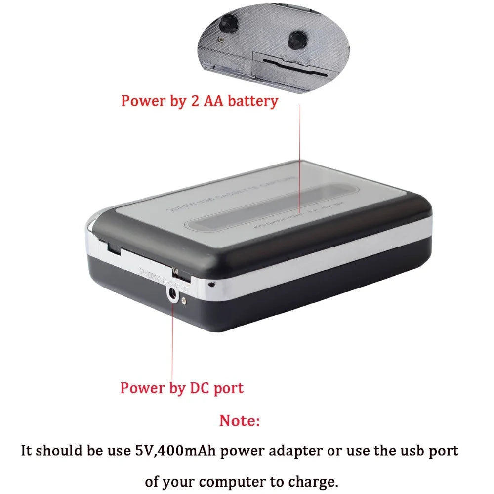 Portable Tape to PC Super Cassette To MP3 Audio Music CD Digital Player Converter Capture - 6