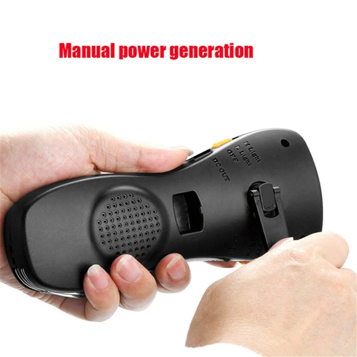 Multifunctional Hand Crank Power Flashlight FM Radio Outdoor Emergency Power Bank - 4