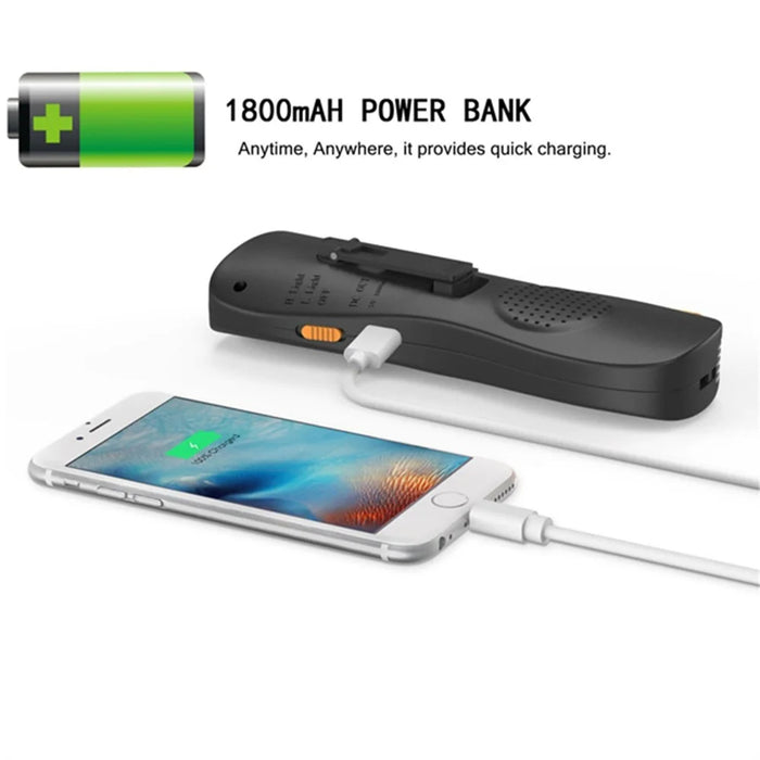 Multifunctional Hand Crank Power Flashlight FM Radio Outdoor Emergency Power Bank - 6