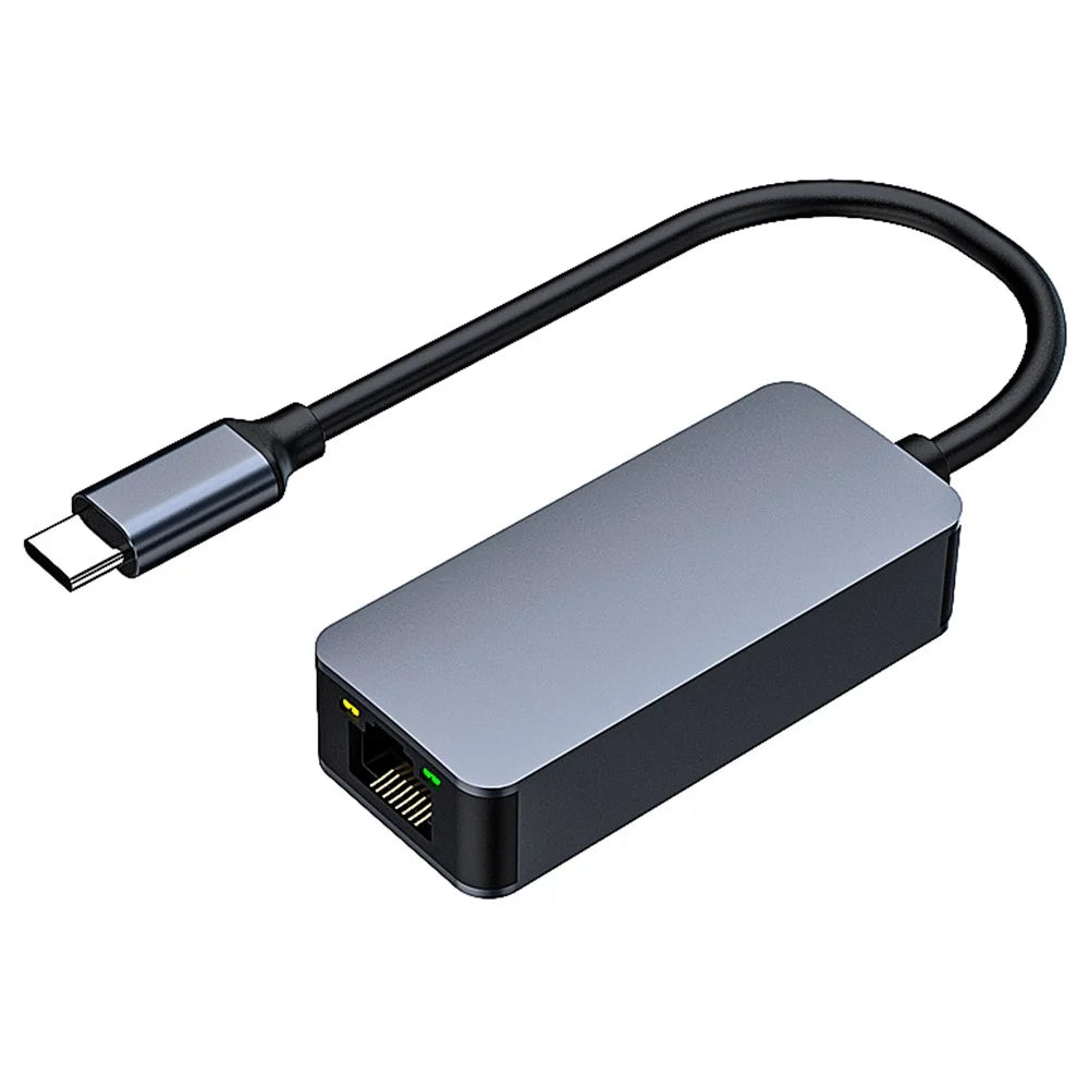 2500Mbps Ethernet LAN Adapter Type-C to RJ45 2.5G Aluminum Alloy Network Card - 1