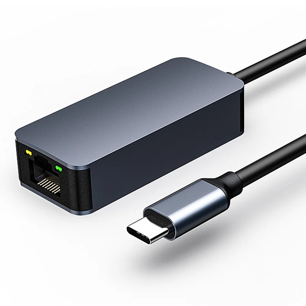 2500Mbps Ethernet LAN Adapter Type-C to RJ45 2.5G Aluminum Alloy Network Card - 2
