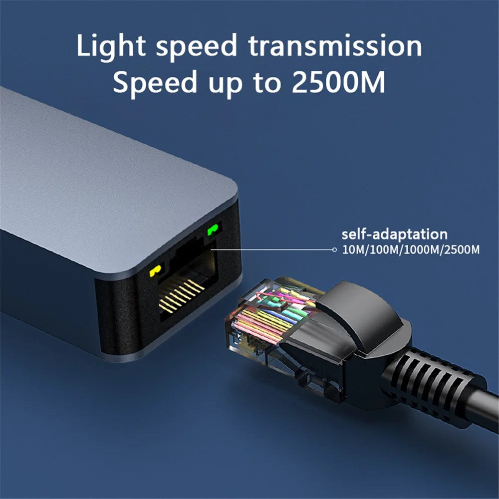 USB to 2.5Gbps Ethernet Adapter High Speed Network Converter for Computer Laptop - 4