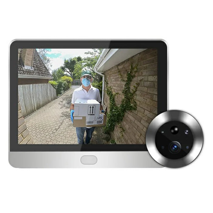 SY-36 4.3-inch Mini WiFi PIR Motion Detection Peephole Video Doorbell (Built-In Battery) - Silver - 1
