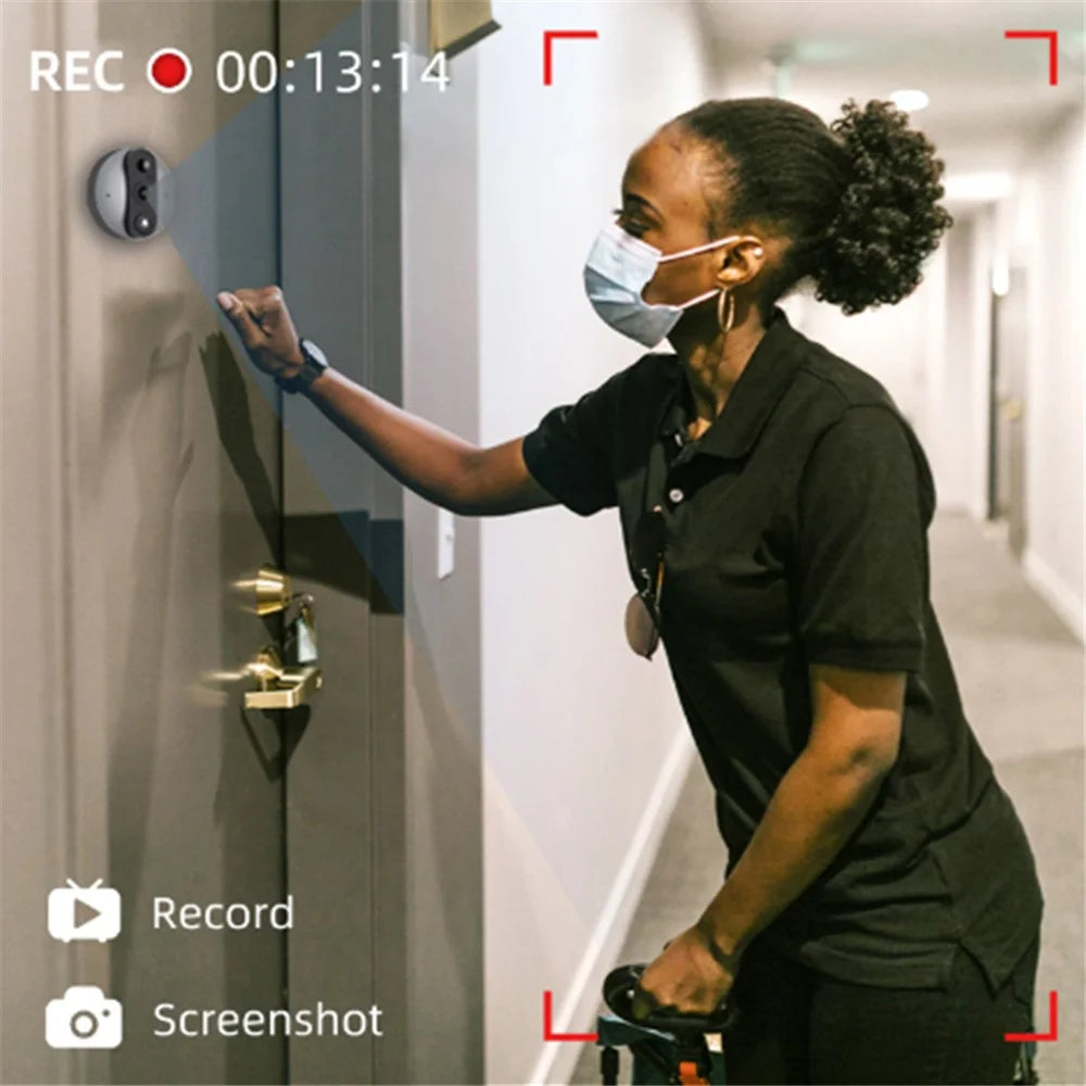 SY-37 Two-Way Audio 4.3-inch Color Screen Mini WiFi Peephole Video Doorbell (Built-In Battery) - Silver - 2