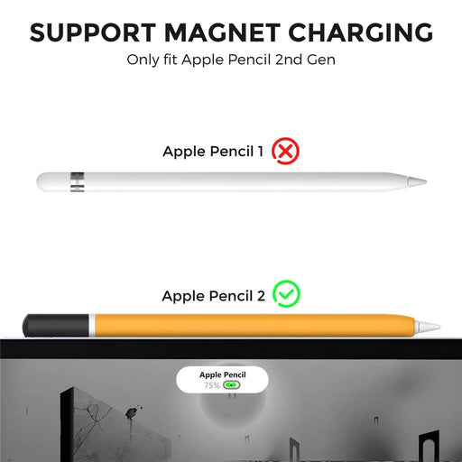 AHASTYLE PT-JY16 For Apple Pencil Pro / Pencil (2nd Generation) Silicone Sleeve Stylus Pen Non-Slip Cover - Yellow - 2