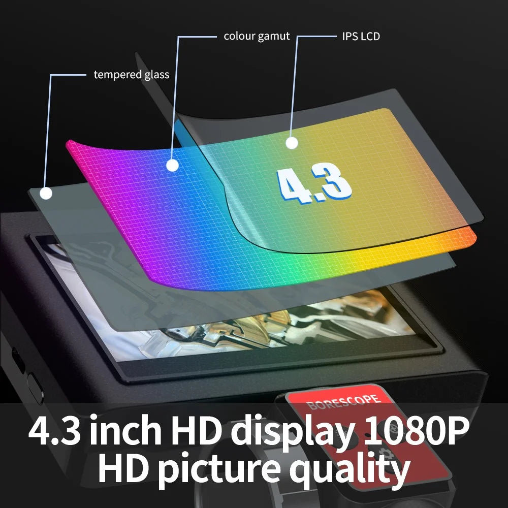 MS40 4.3 Inch IPS Screen Handheld Industrial Endoscope with 360 Degree Rotating Lens, 1.5m Cable - 6