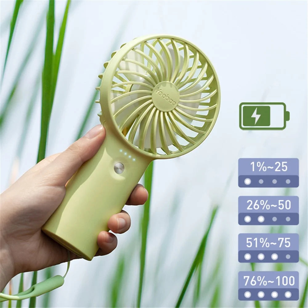 YOOBAO Y-F3 6000mAh Handheld Fan Mute Cooling Fan 3 Speeds Adjustable - Blue - 6