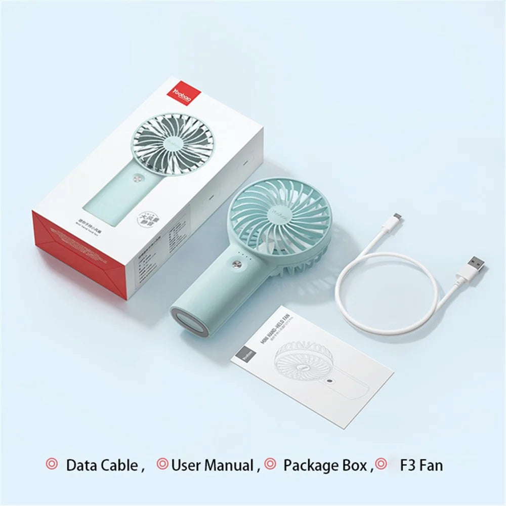 YOOBAO Y-F3 3000mAh Handheld Fan Portable 3-Speed Cooling Fan - Green - 7