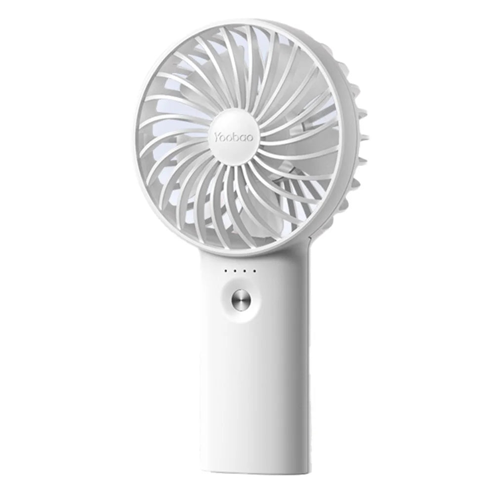 YOOBAO Y-F3 5000mAh Mini Handheld Fan 3 Speeds Adjustable Summer Fan - White - 1