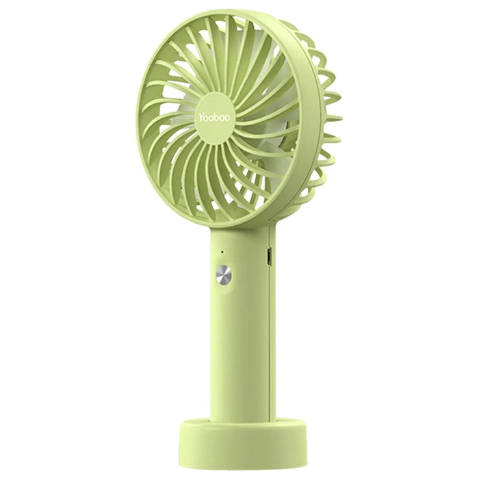 YOOBAO Y-F3S 3000mAh Handheld Fan Portable Mini Cooling Fan with Removable Base - Mint Green - 1