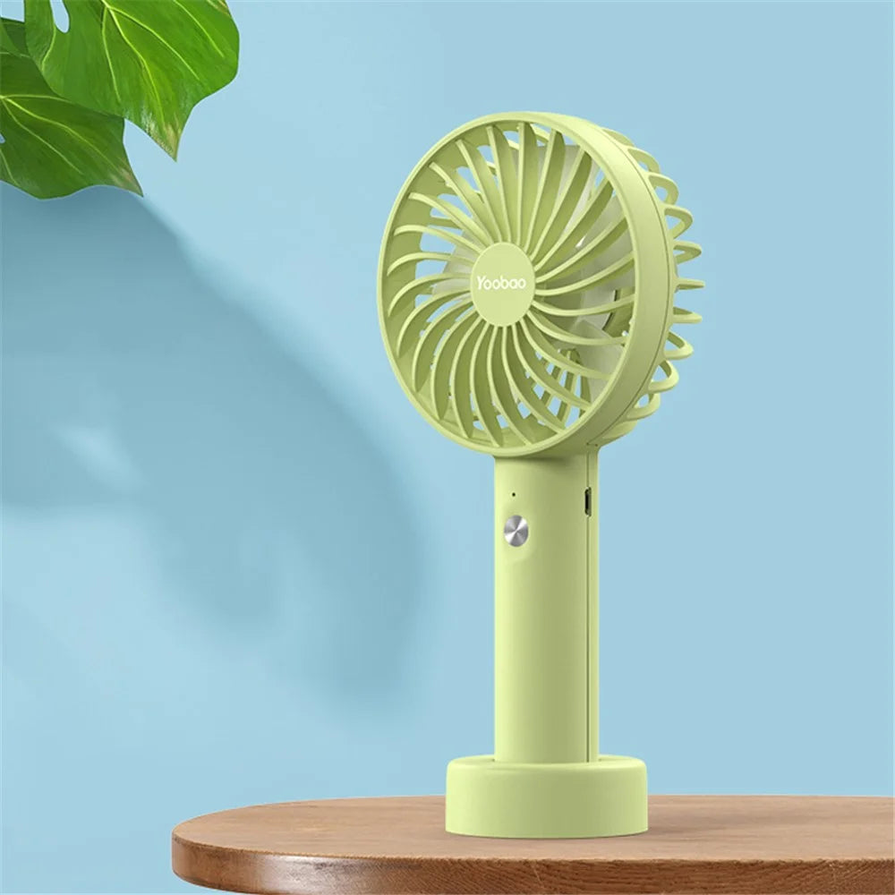 YOOBAO Y-F3S 3000mAh Handheld Fan Portable Mini Cooling Fan with Removable Base - Mint Green - 2