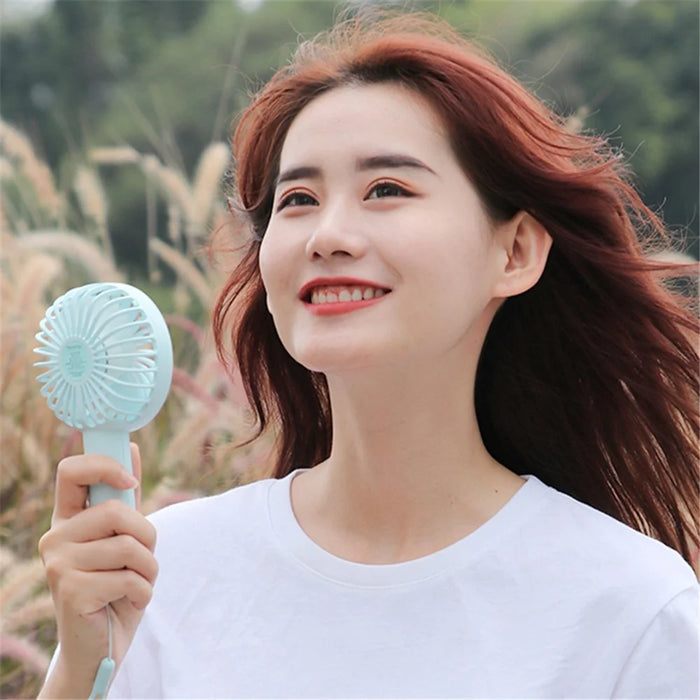 YOOBAO Y-F3S 2000mAh Handheld Fan 3 Speeds Adjustable 4-Blade Desktop Fan - Mint Green - 7