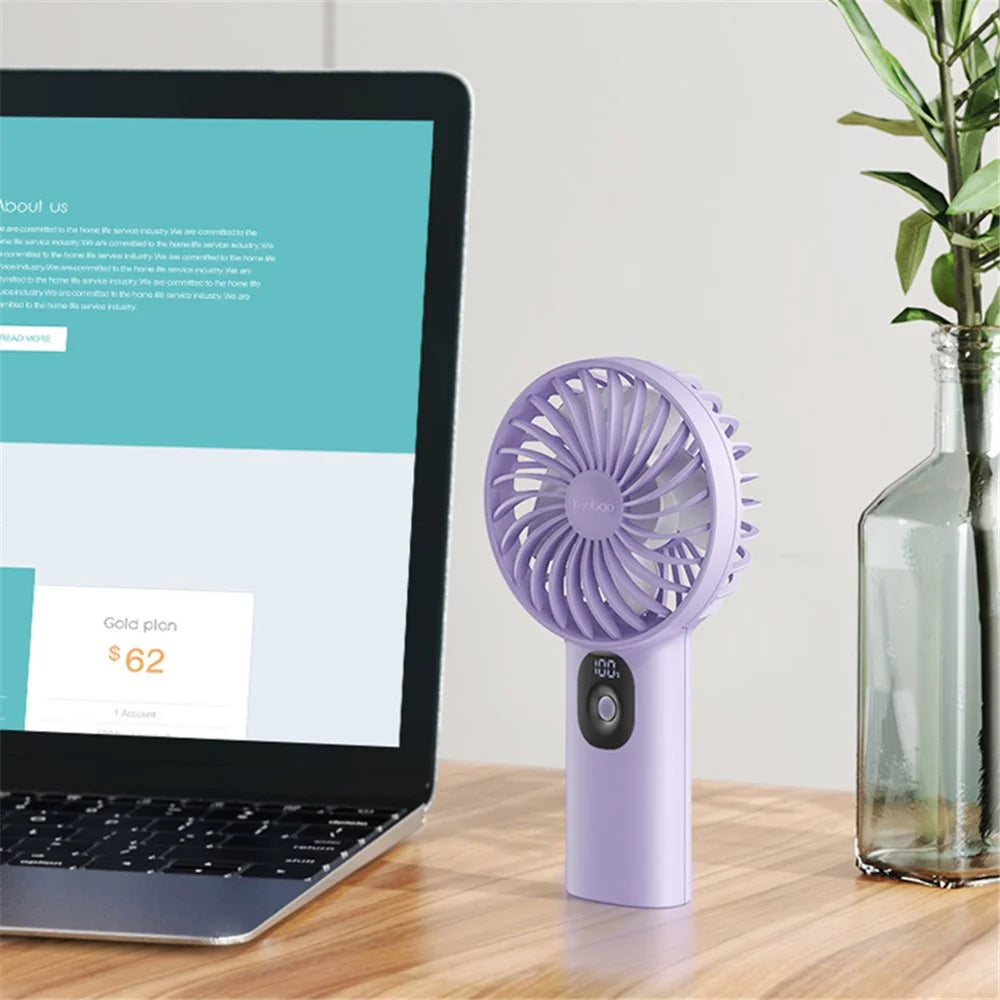 YOOBAO Y-F3PL 8000mAh Handheld Fan Portable Cooling Fan with Battery Indicator - Blue - 7