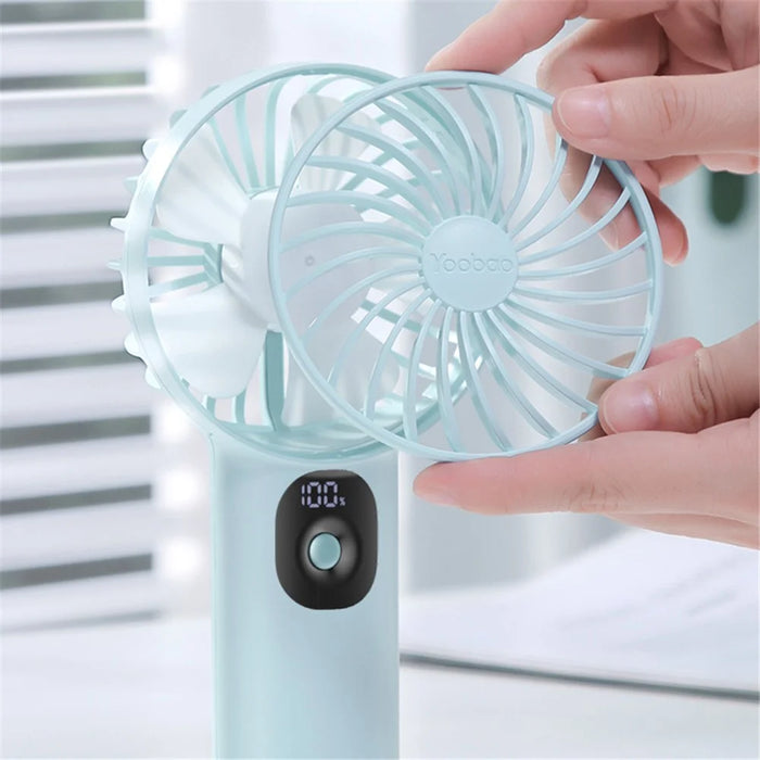 YOOBAO Y-F3PL 10000 Handheld Fan 3 Speeds Adjustable Portable Mini Cooler Fan - Blue - 3