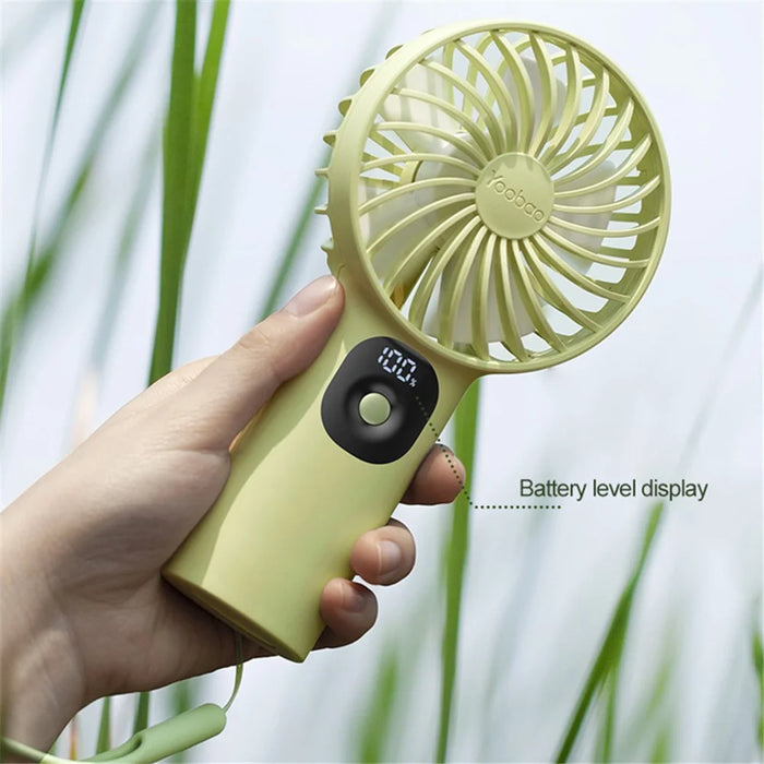 YOOBAO Y-F3PL 10000 Handheld Fan 3 Speeds Adjustable Portable Mini Cooler Fan - Blue - 6