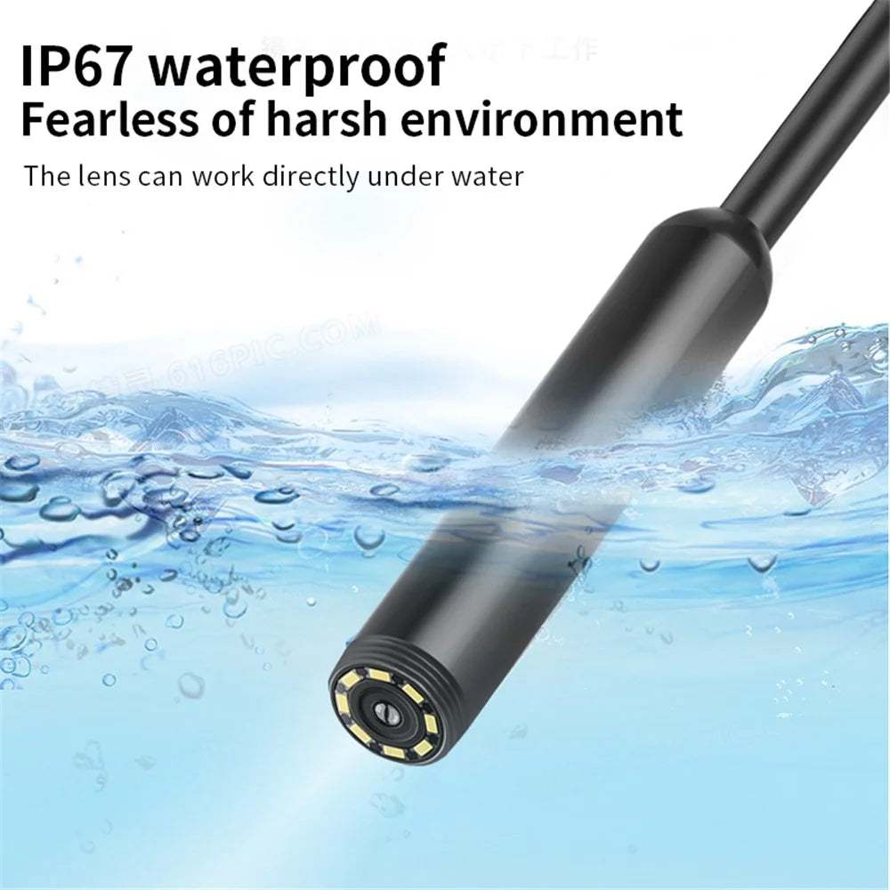 DN200 3m Hard Wire 8mm Lens 1080P HD Endoscope Type-C Phone Industrial Inspection Camera (With 8Pin and Micro Adapter) - 6