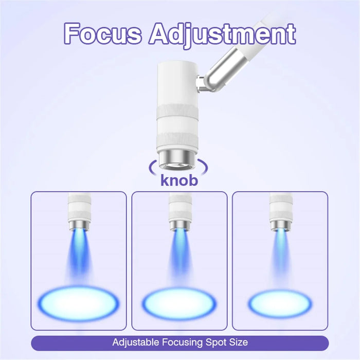 HD-AL20 Aluminum Alloy Beauty UV Lamp for Eyelash Extensions, UV Light with Foot Pedal Control - White - 6