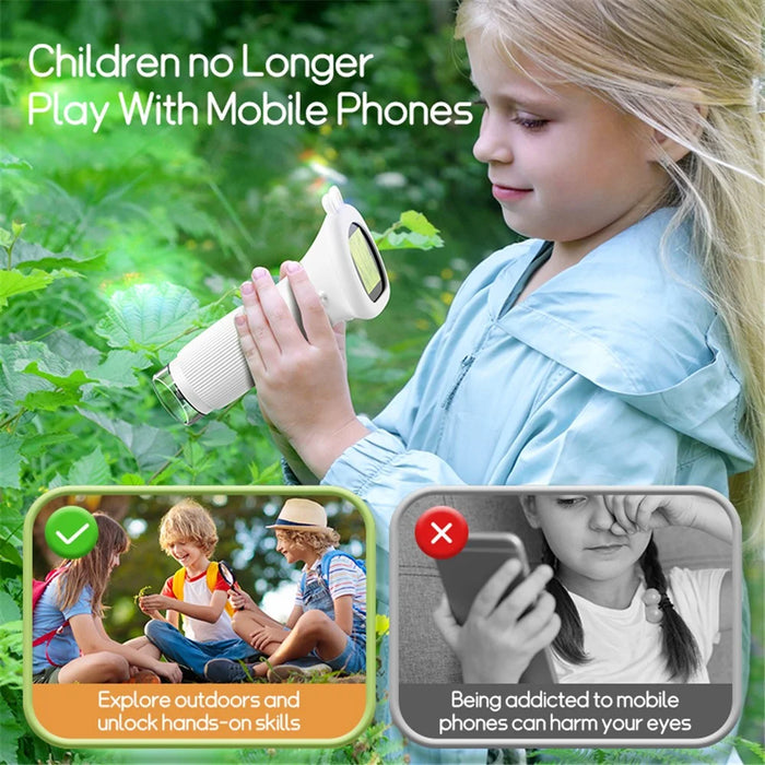 Mini Microscope for Kids Digital Microscope 1000X Zoom 2MP Camera with 8 LED Lights - White - 6