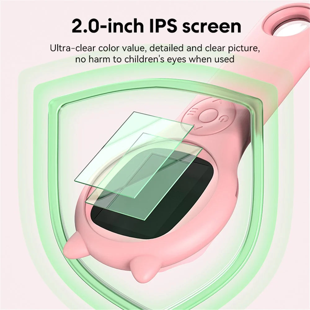 335 Upgraded 500X Magnification 2-inch IPS Screen Children Microscope Science Experiment Toy - Pink - 3