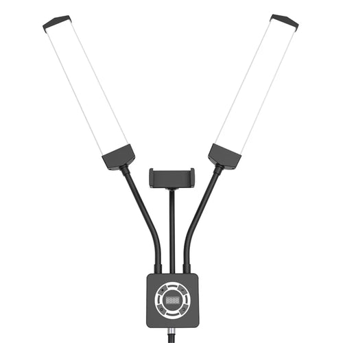 HD-100XJ Dual Arm Skin Care Beauty Light Photography Live Streaming LED Fill Light - Black / US Plug - 1