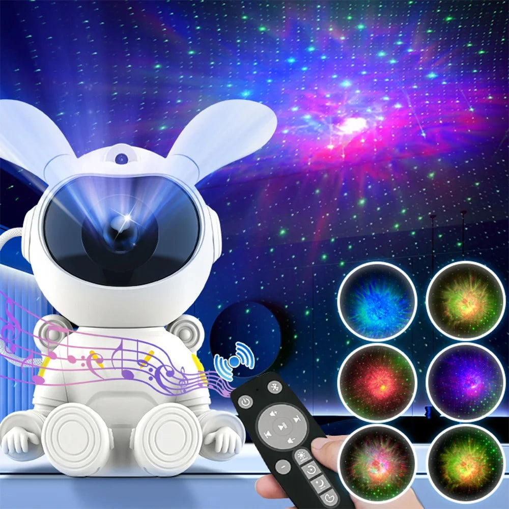 G002 Remote Control Space Rabbit Projector Lamp Stars Nebulae Projection Table Light - 2