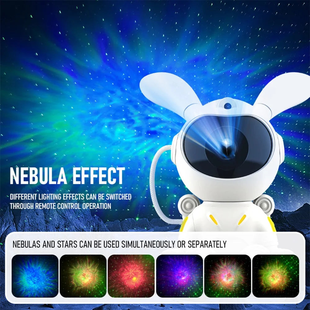 G002 Remote Control Space Rabbit Projector Lamp Stars Nebulae Projection Table Light - 4
