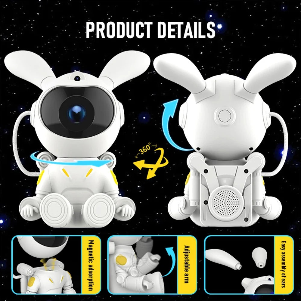 G002 Remote Control Space Rabbit Projector Lamp Stars Nebulae Projection Table Light - 5