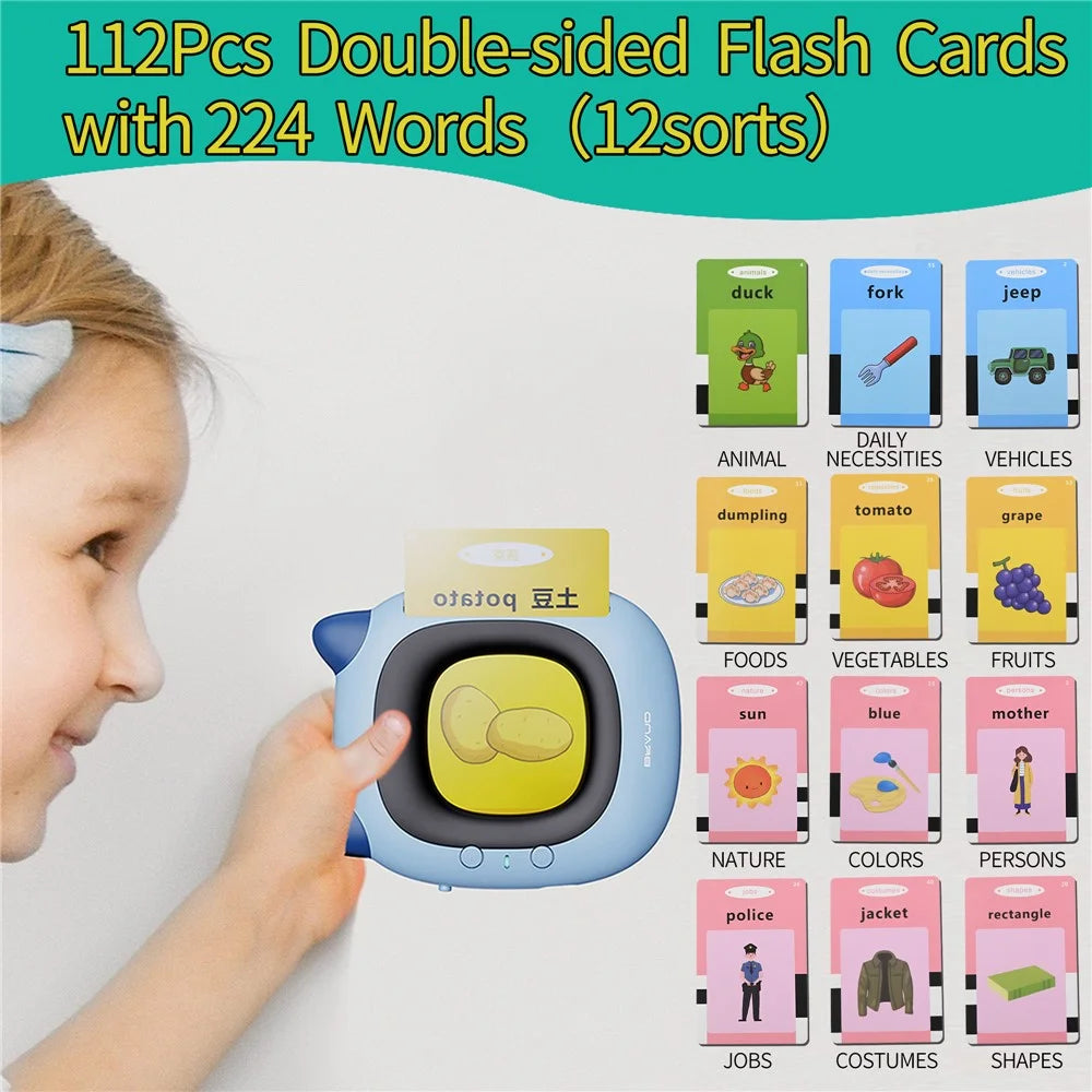 KDC-0024 Talking Flash Cards Educational Toys Learning Toys for Toddlers (English Version) - Coffee - 4