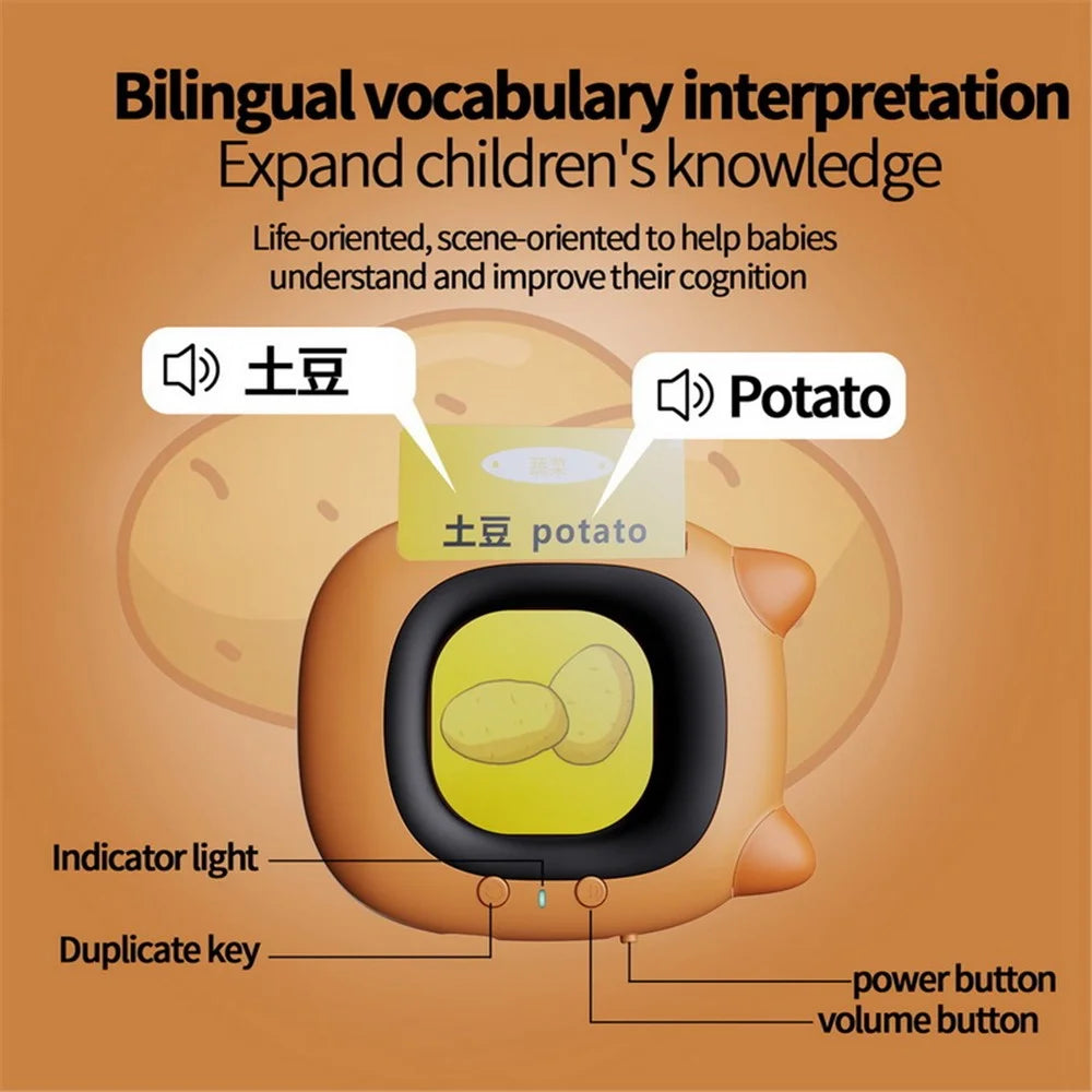 KDC-0024 Talking Flash Cards Educational Toys Learning Toys for Toddlers (English Version) - Coffee - 5