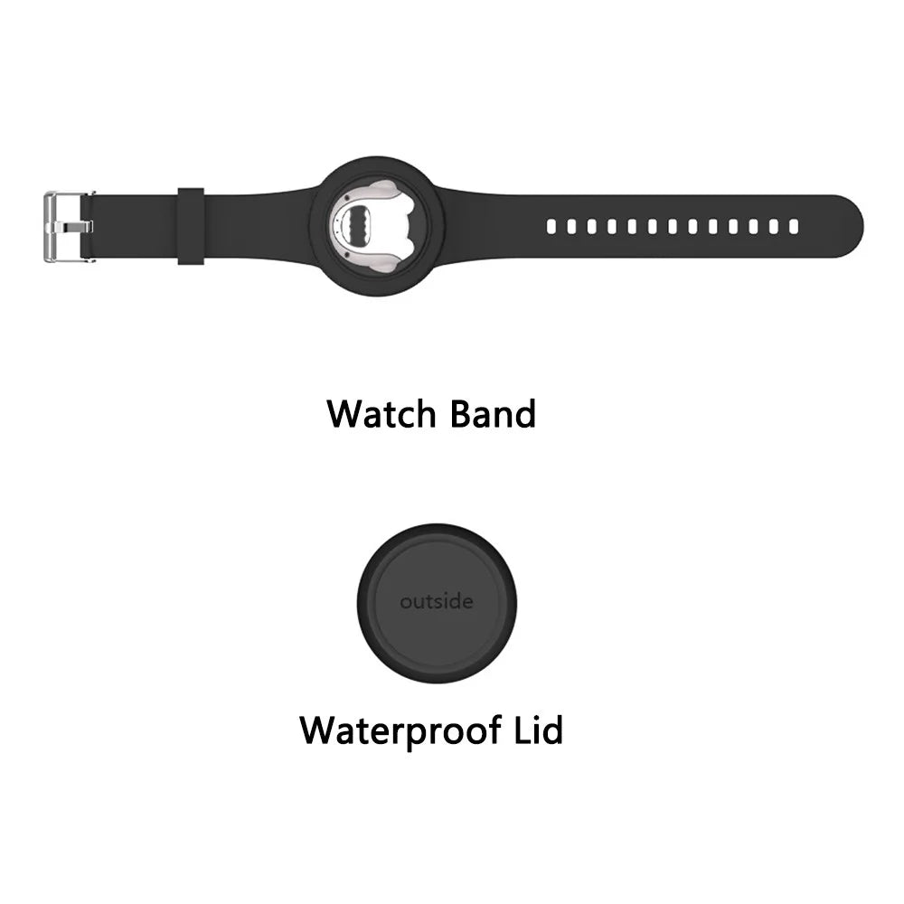 Waterproof Case for Apple AirTag Silicone Watch Band Bluetooth-compatible Tracker Protector Cartoon Pattern - Shark - 2