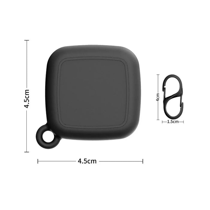 For Tile Mate Silicone Case Bluetooth-compatible Tracker Waterproof Anti-Drop Protective Sleeve with Carabiner - Black - 7