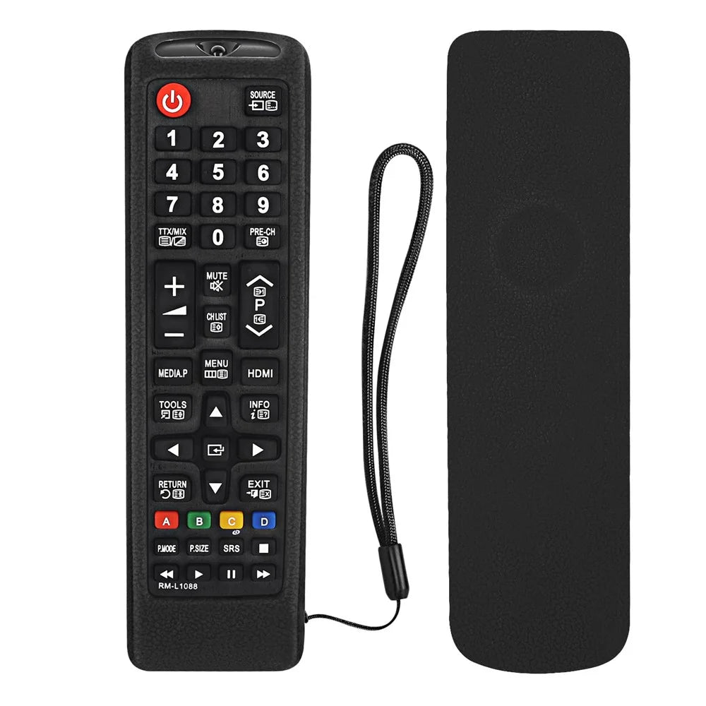 Silicone Case Protective Sleeve for Samsung TV AA59 / BN59 Series Remote Control - Black - 1
