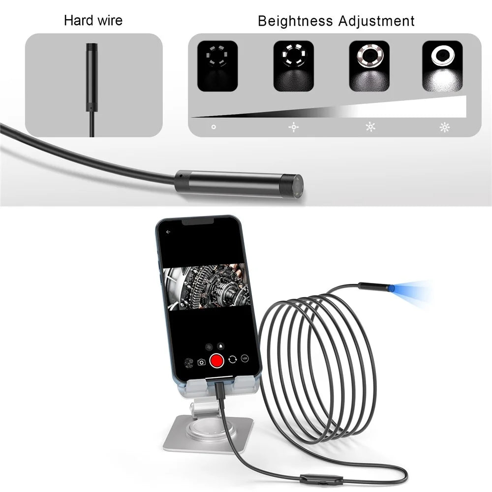 5001 5.5mm Aluminum Tube Industrial Endoscope 2MP HD Inspection Camera with 5m Hard Cable, iP Interface - 3