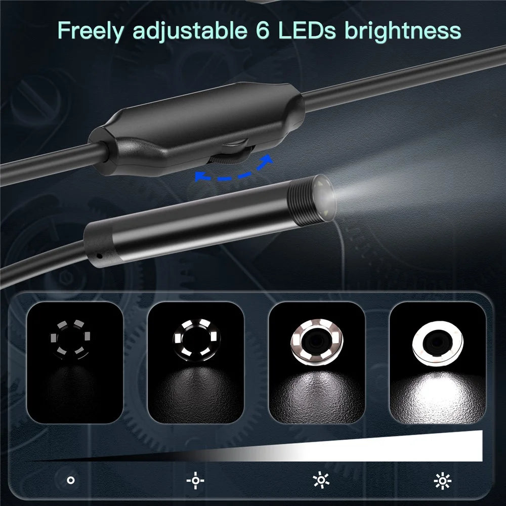 5001 5.5mm Aluminum Tube Industrial Endoscope 2MP HD Inspection Camera with 5m Hard Cable, iP Interface - 5