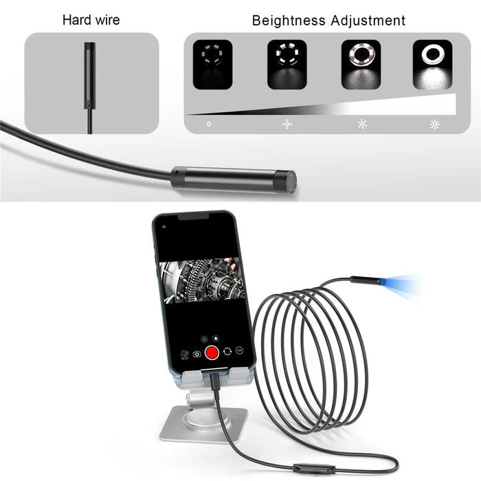 5001 5.5mm Aluminum Tube Industrial Endoscope 2MP HD Inspection Camera with 1m Hard Cable, iP Interface - 3