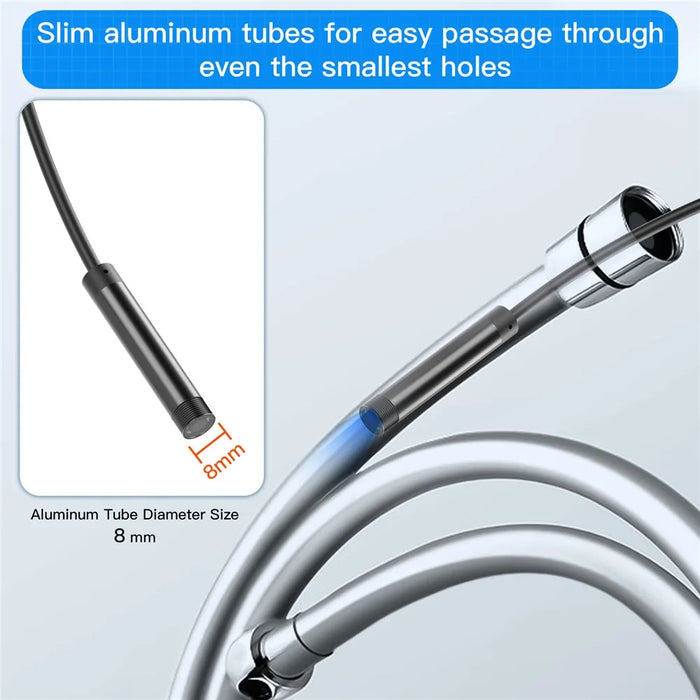 5001 5.5mm Aluminum Tube Industrial Endoscope 2MP HD Inspection Camera with 3m Hard Cable, iP Interface - 4