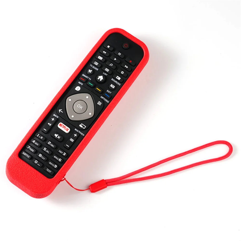 Silicone Cover for Philips TV Remote Control Anti-Lost Remote Case Replacement - Red - 2