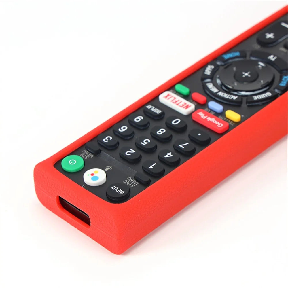 Silicone Cover for Sony TV RMF-TX300U RMF-TX200E Remote Control Shockproof Case with Strap - Red - 4