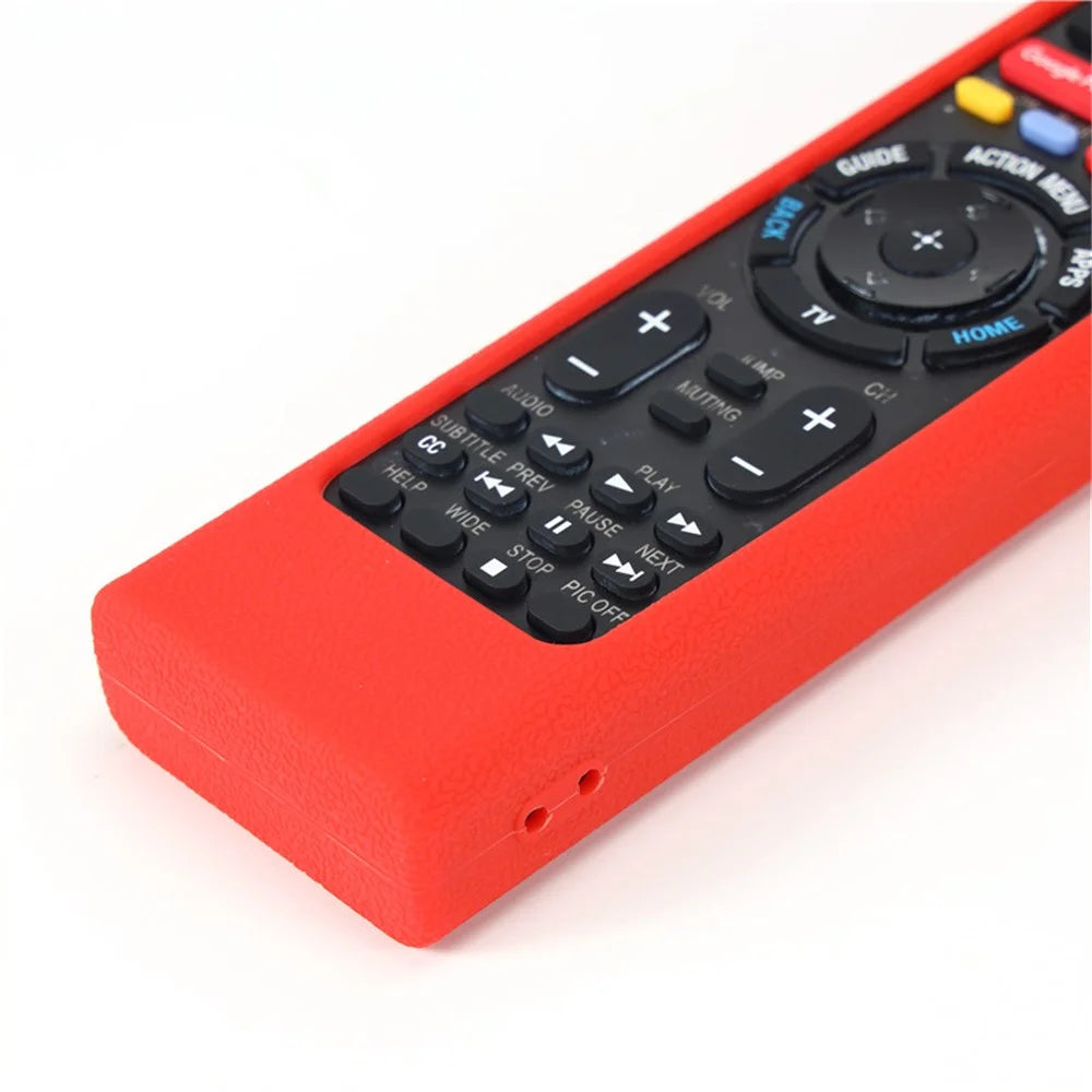 Silicone Cover for Sony TV RMF-TX300U RMF-TX200E Remote Control Shockproof Case with Strap - Red - 5