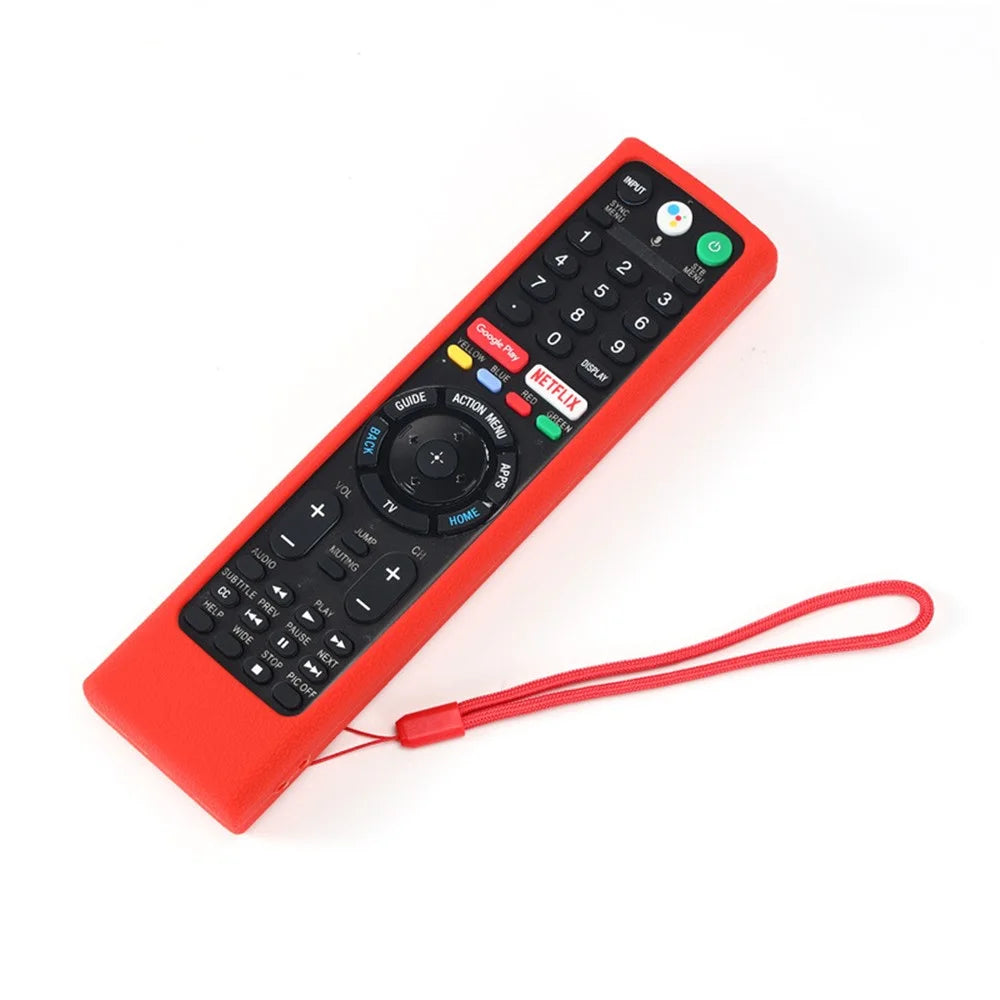 Silicone Cover for Sony TV RMF-TX300U RMF-TX200E Remote Control Shockproof Case with Strap - Red - 6