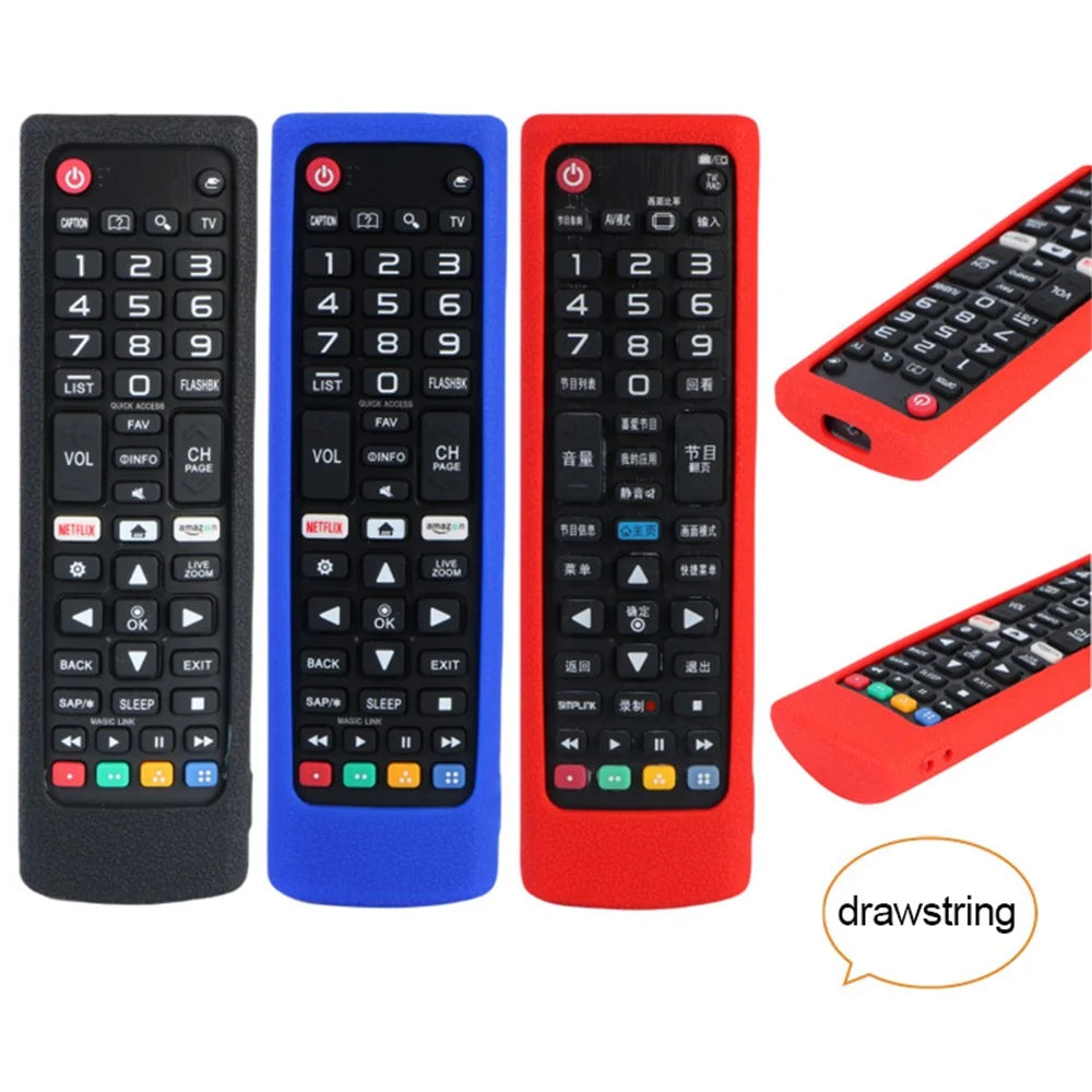 Silicone Protective Case for LG AKB Series Smart TV Remote Control Cover with Strap - Red - 2