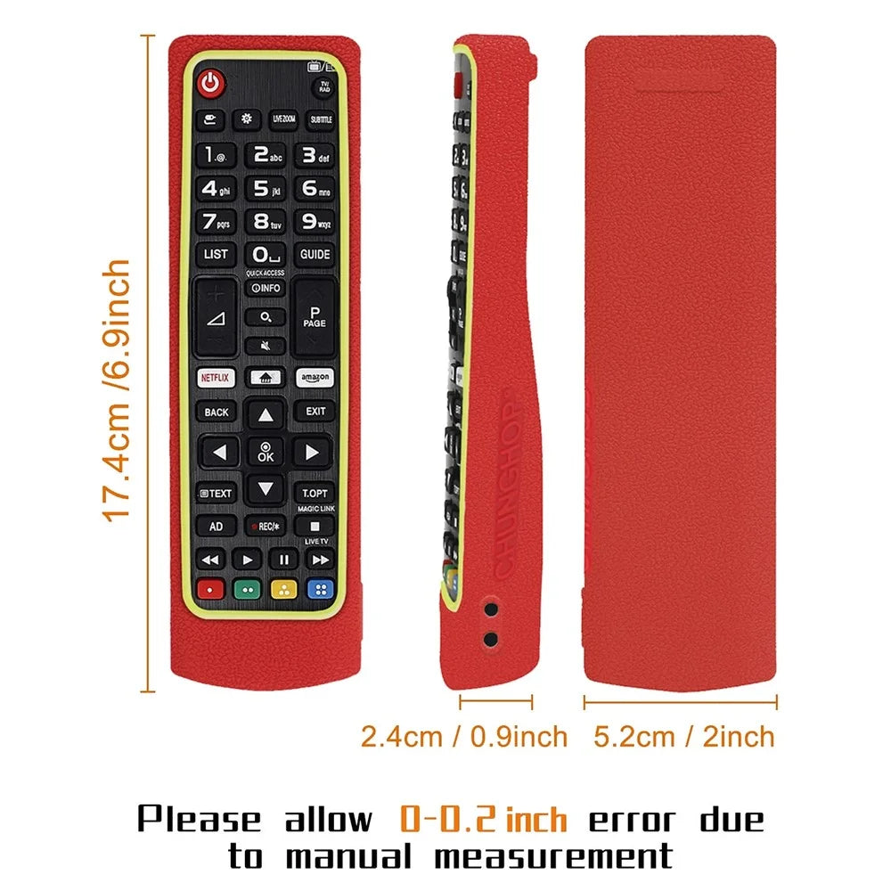 Silicone Protective Case for LG AKB Series Smart TV Remote Control Cover with Strap - Red - 4
