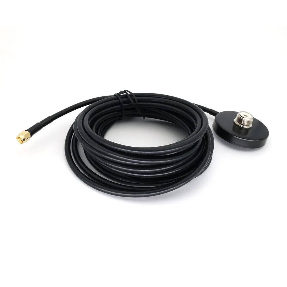 SMA-Male Connector 5m Long Range Outdoor Antenna Magnetic Base Large Sucker RG58 Extension Cable - 1