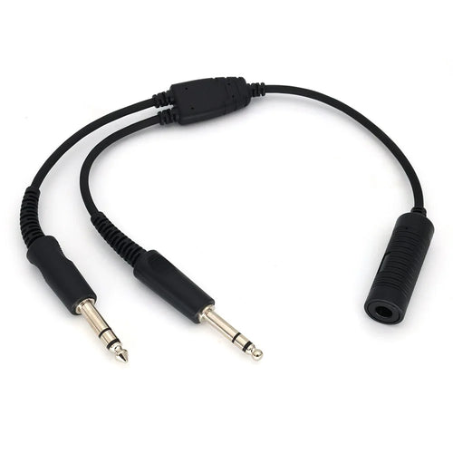 Aviation Headphone Cable Adapter 7.1mm to GA Dual Plug Airbus Earphone Cable Accessories - 1