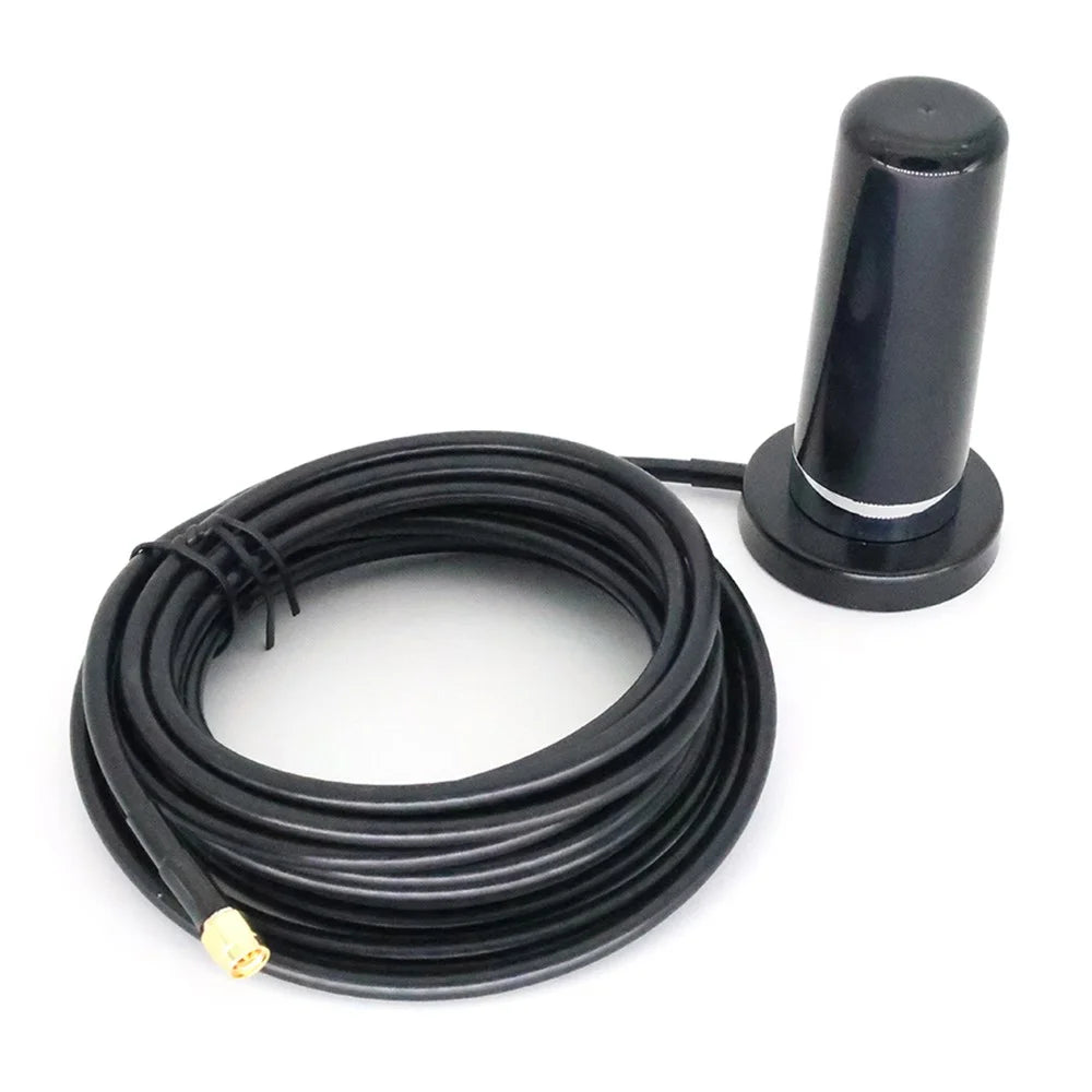 4G LTE 700-2700MHZ Small Steel Gun Antenna 5.5cm Strong Magnetic Base Large Sucker with 5m SMA-Male Extension Cable - 1