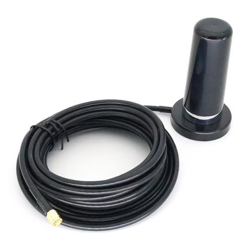 4G LTE 700-2700MHZ Small Steel Gun Antenna 5.5cm Strong Magnetic Base Large Sucker with 5m SMA-Male Extension Cable - 1
