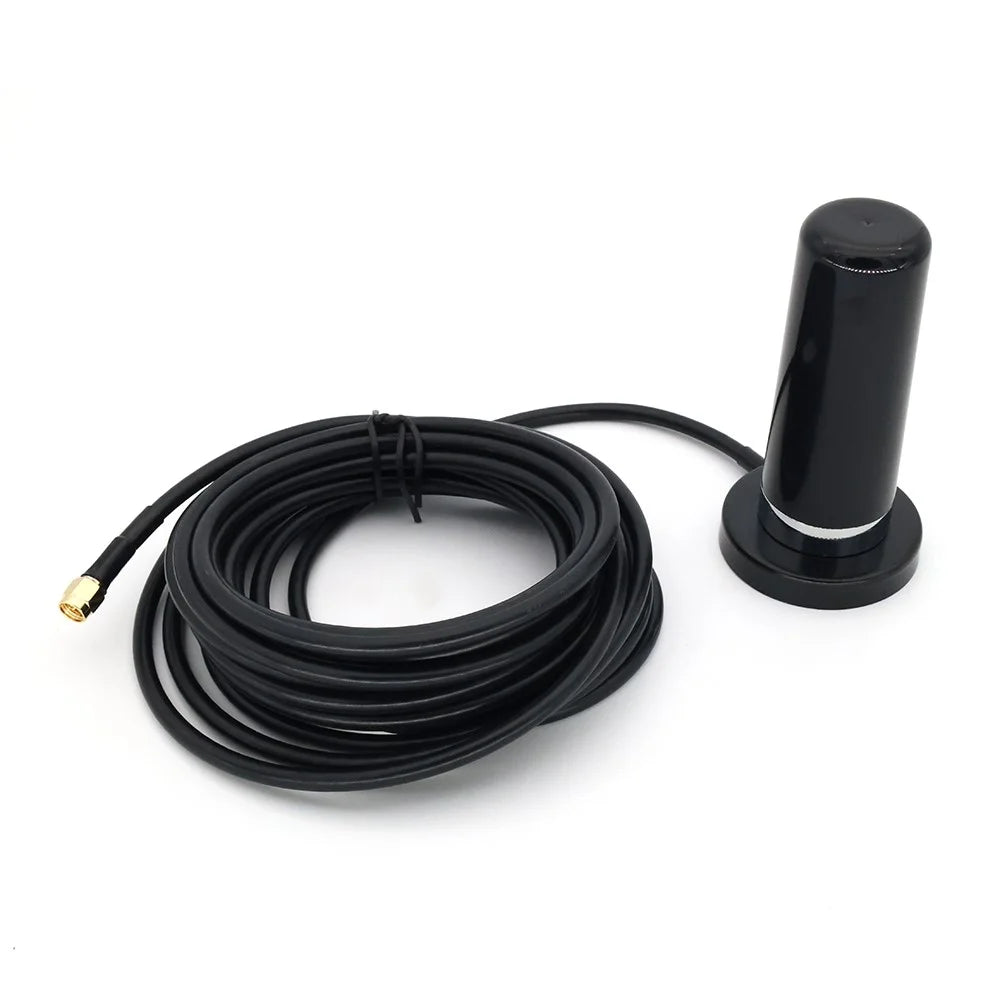 4G LTE 700-2700MHZ Small Steel Gun Antenna 5.5cm Strong Magnetic Base Large Sucker with 5m SMA-Male Extension Cable - 4