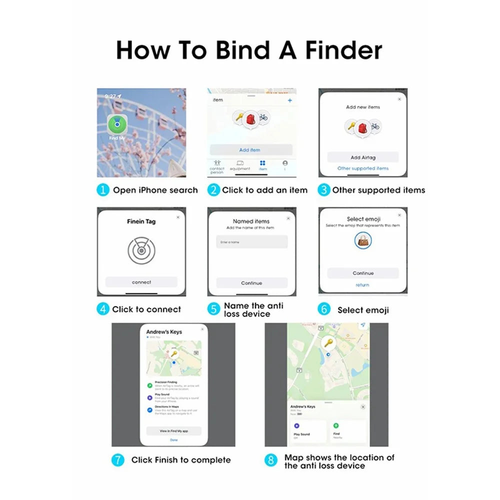 S9 Smart Tag Bluetooth-compatible Tracker Anti-lost Finder for Key, Backpack, Wallet for iOS - 5
